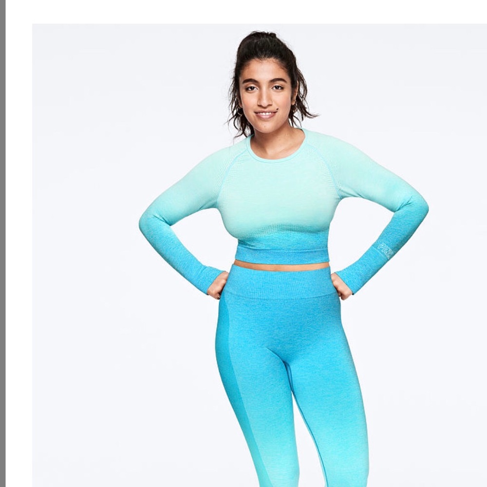 COPY - Aqua blue ombré pink leggings